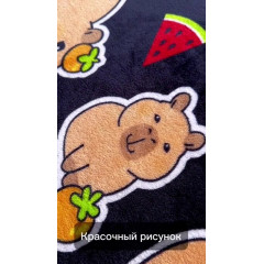 Плед 200х220 Павлинка Хеппи Капибара детский евро пушистый мягкий
