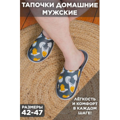 С-6МСК-МР Тапки мужские - яйца-серый