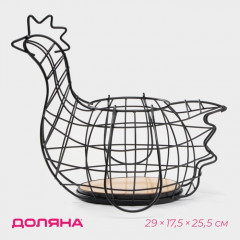 Корзина для яиц Доляна «Эстетика», чёрная
