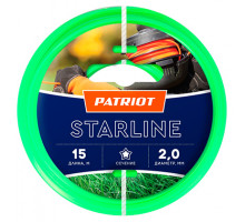 Леска для триммера Patriot 805201056 Starline D 2,0мм L 15м звезда, зеленая