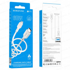 Кабель Type-C - Type-C Borofone BX70 белый, 1м