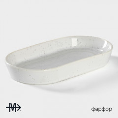 Блюдо Magistro Urban, 260 мл, 18×9.8×2.5 см, овальное, фарфор, белое