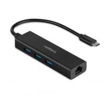 Адаптер Rombica Type-C Port 4-USB-A Black