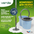 Акция Швабра с отжимом и ведром для мытья полов комплект для уборки Spin Mop VERDE 16 литров цвет на выбор